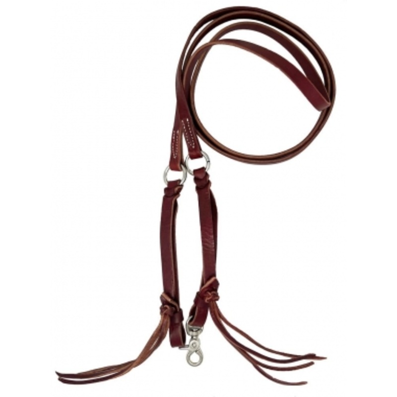 Cowboy Tack Latigo Leather Roping Reins With O-Rings