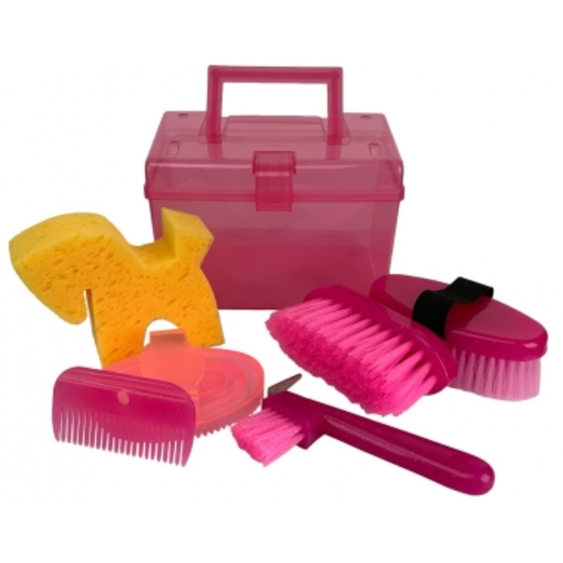 Showman Kids Size Glitter Grooming Kit – Pink