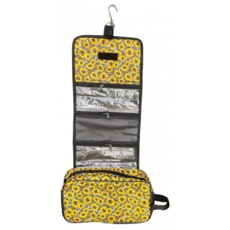 Showman Nylon Sunflowers And Cheetah Print Hanging Roll-Up Accessory Bag