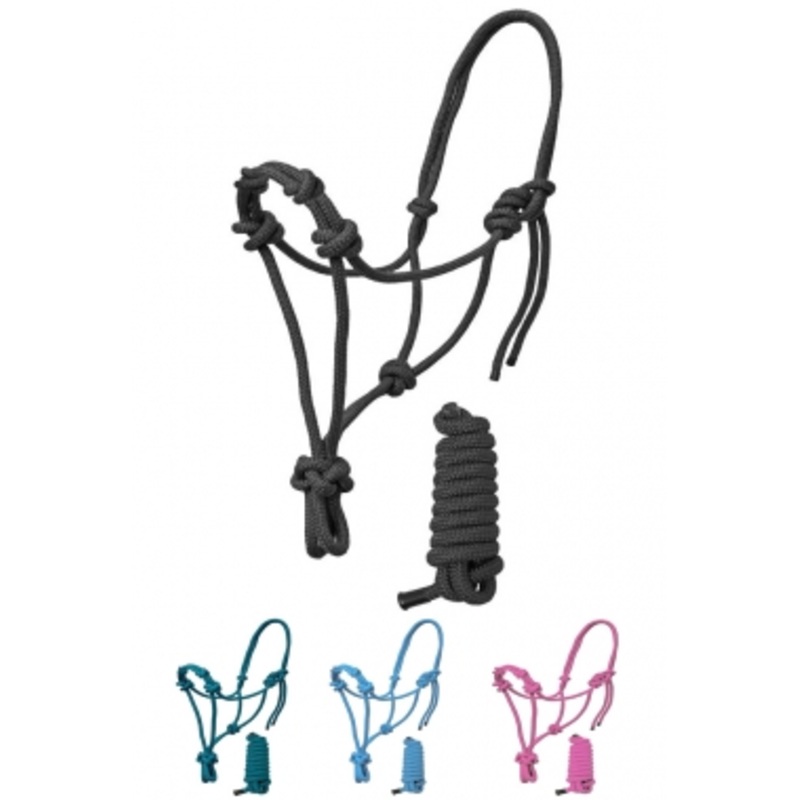 Rugged Ride Trainers Knotted Rope Halter With Removable 12 foot Lead
