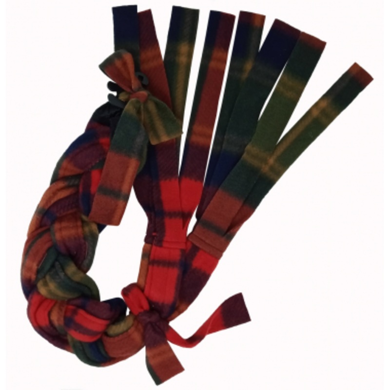 Fleece Braid – In Tail Wrap – Red Plaid – 25 Inch