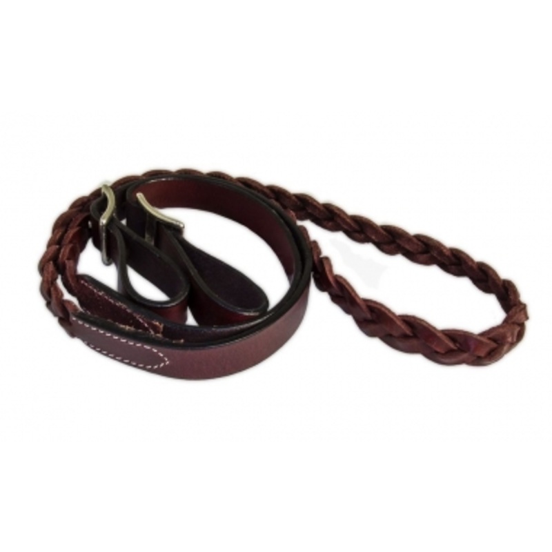 Leather Braided Contest or Roping Reins – 6 1/2 Feet Long