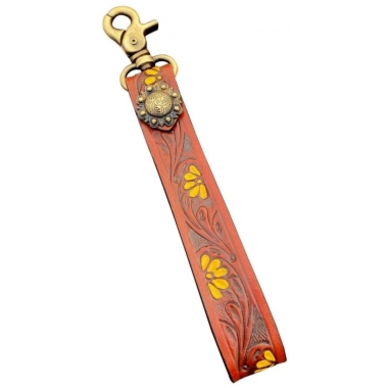 Showman Sunflower Tool Leather Keychain/Wristlet Strap With Concho