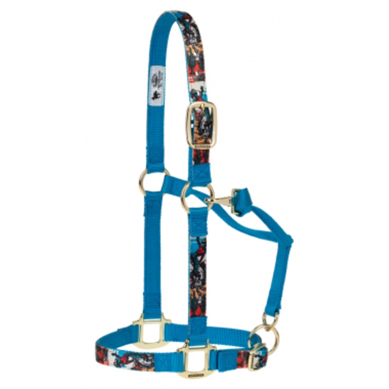 Weaver Adjustable Patterned Nylon Horse Halter – Bucking Bronco