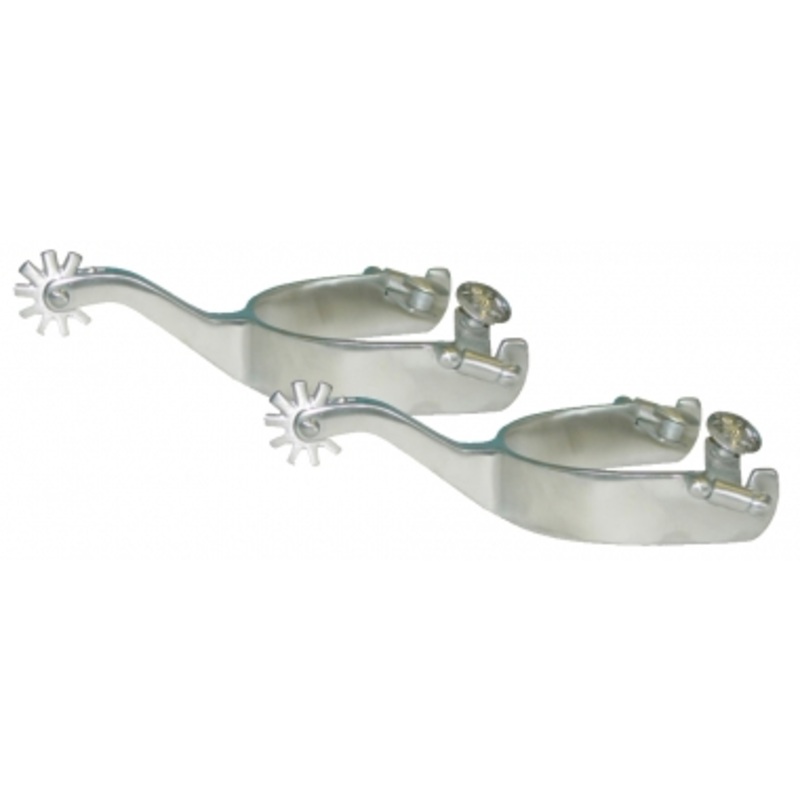 Brushed Stainless Steel Western Pleasure Spurs – Ladies