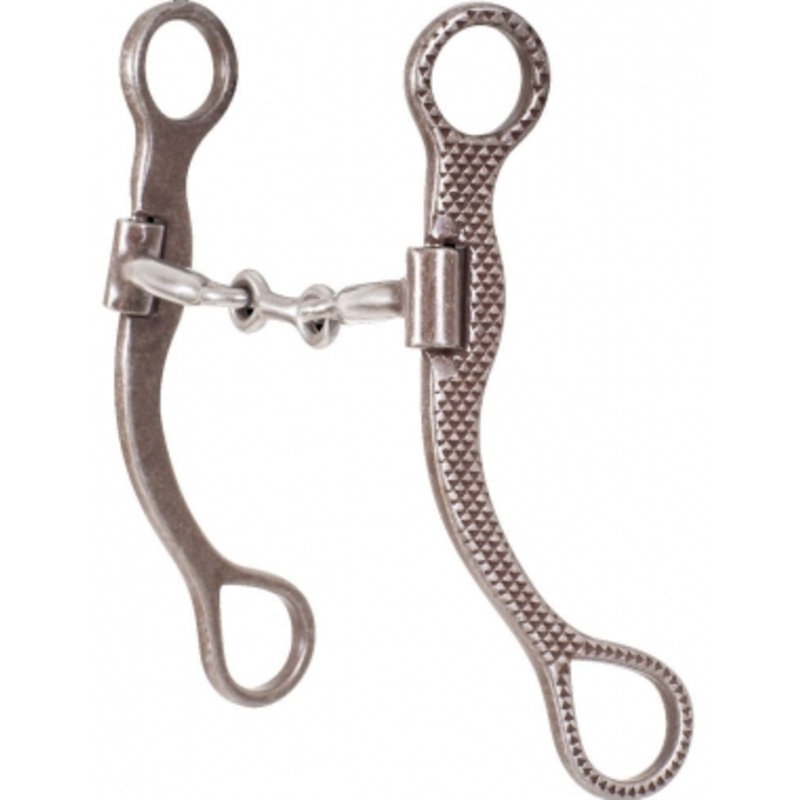 Classic Equine Rasp Etched Straight Shank Bit with Dog Bone Center – 5 Inch
