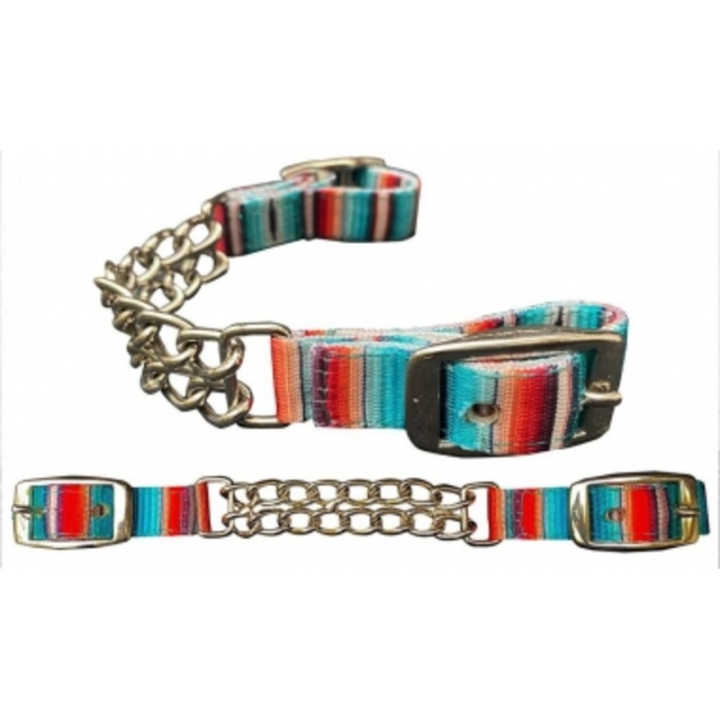 Showman Nylon Serape Print Curb Strap