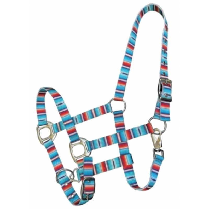 Showman Serape Print Adjustable Nylon Halter With Nickel Plated Hardware
